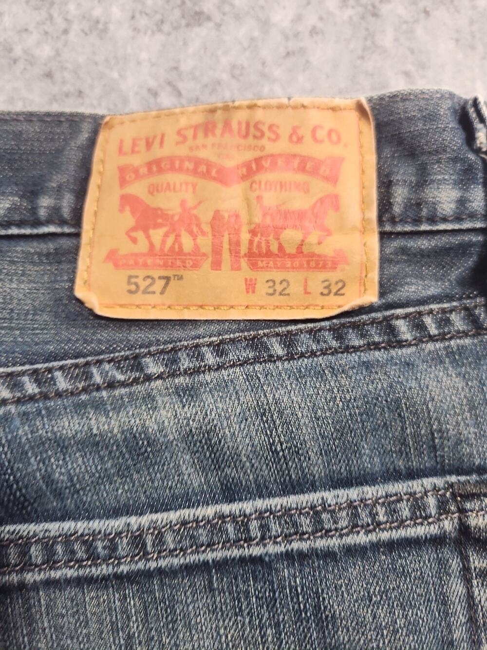 Levi's 527 Low Boot Cut Jeans Men's 32x32 Blue Medium Wash Denim Red Tab